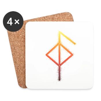 Nordic rune health - Coasters (set of 4) - white - Front