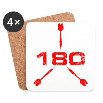 Darts 9-Darter 180 Triple 20 Dart Player Gift - Coasters (set of 4) - white - Front