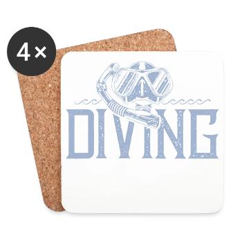 taucherbrille tauchen diving - Untersetzer (4er-Set) - Weiß - Vorne