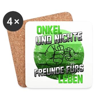 Onkel Geschenk Spruch Onkel und Nichte Freunde - Untersetzer (4er-Set) - Weiß - Vorne