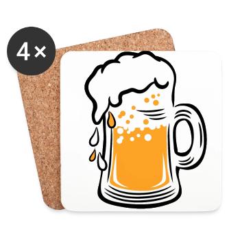 01 Bière de masse gouttes 3c - Dessous de verre (lot de 4) - blanc - Devant