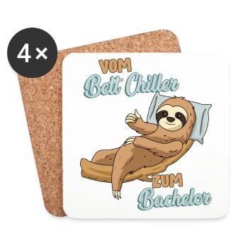 Bachelor Geschenk Spruch - Untersetzer (4er-Set) - Weiß - Vorne