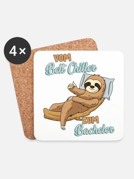Bachelor Geschenk Spruch - Untersetzer (4er-Set) - Weiß