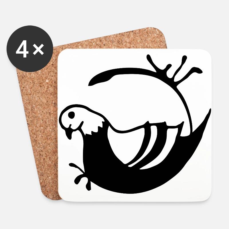 Taube Pigeon Kaffeerand Heptapod - Untersetzer (4er-Set) - Weiß