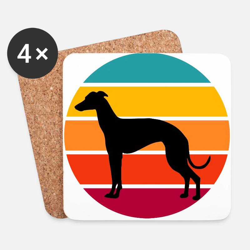 Retro Sunset Greyhound - Untersetzer (4er-Set) - Weiß
