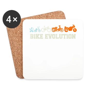 Motorcyclist Gift Bike Evolution Vintage - Coasters (set of 4) - white - Front