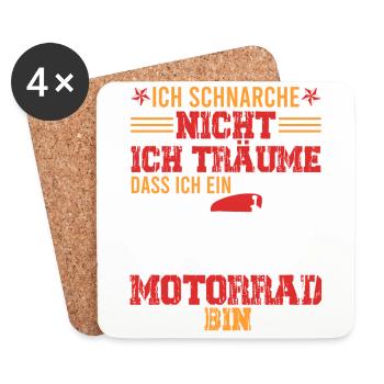 Lustiger Schnarch Spruch gegen lautes Schnarchen - Untersetzer (4er-Set) - Weiß - Vorne