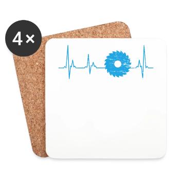 Heartbeat Artisan Carpenter Carpenter Wood Construction - Coasters (set of 4) - white - Front