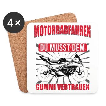 Motorrad Spruch Racing Biker Supersportler - Untersetzer (4er-Set) - Weiß - Vorne