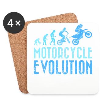 Motorcyclist Evolution Human Development - Coasters (set of 4) - white - Front