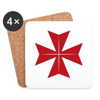 Malteser Croix de Malte Don Croix Religion - Dessous de verre (lot de 4) - blanc - Devant