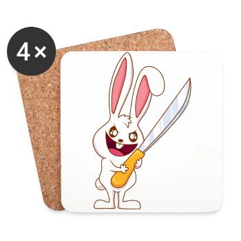 Evil with knife funny Easter - Coasters (set of 4) - white - Front