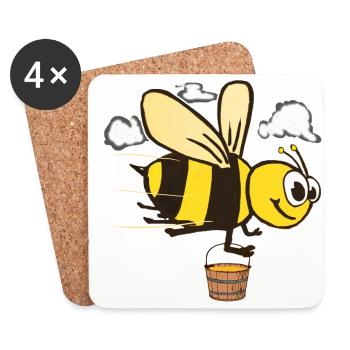 Honeybee Comic - Coasters (set of 4) - white - Front