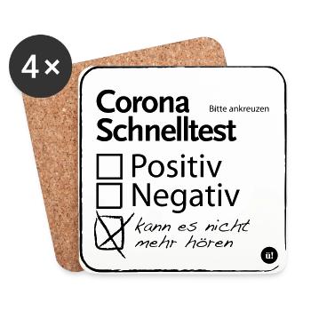 Corona Schnelltest - Untersetzer (4er-Set) - Weiß - Vorne