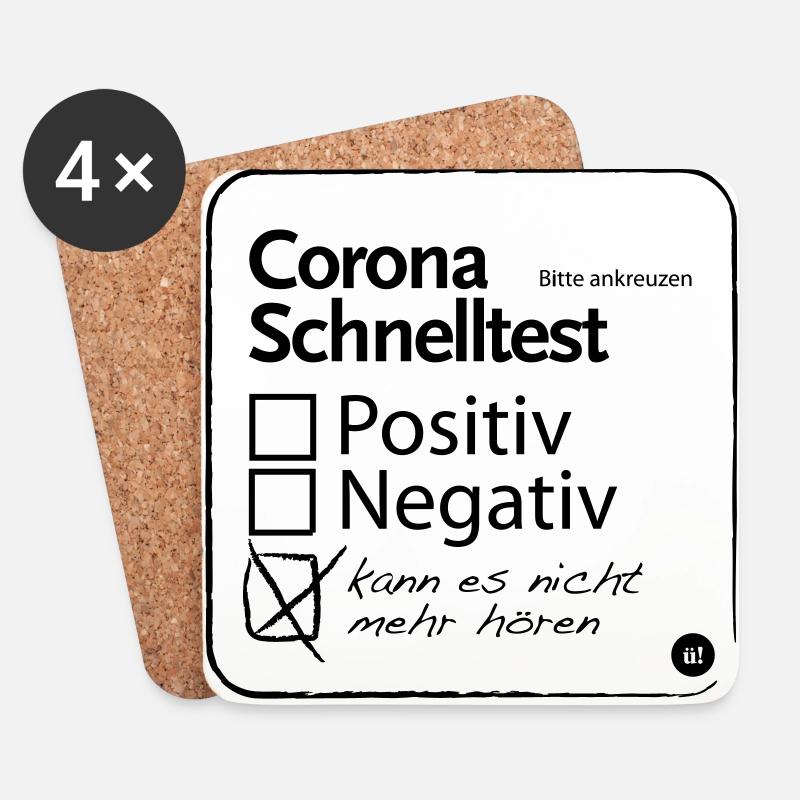 Corona Schnelltest - Untersetzer (4er-Set) - Weiß