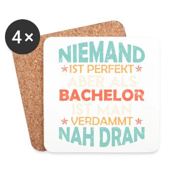 Studium Abschluss Bachelor Spruch Vintage Geschenk - Untersetzer (4er-Set) - Weiß - Vorne