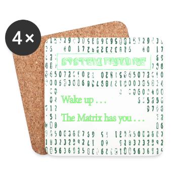 Wake up Matrix - Coasters (set of 4) - white - Front