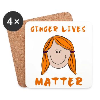IMG Ginger lives Matter, Ginger Und stolz - Untersetzer (4er-Set) - Weiß - Vorne