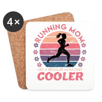 Cool Running Mom Marathon Frauen Vintage Geschenk - Untersetzer (4er-Set) - Weiß - Vorne