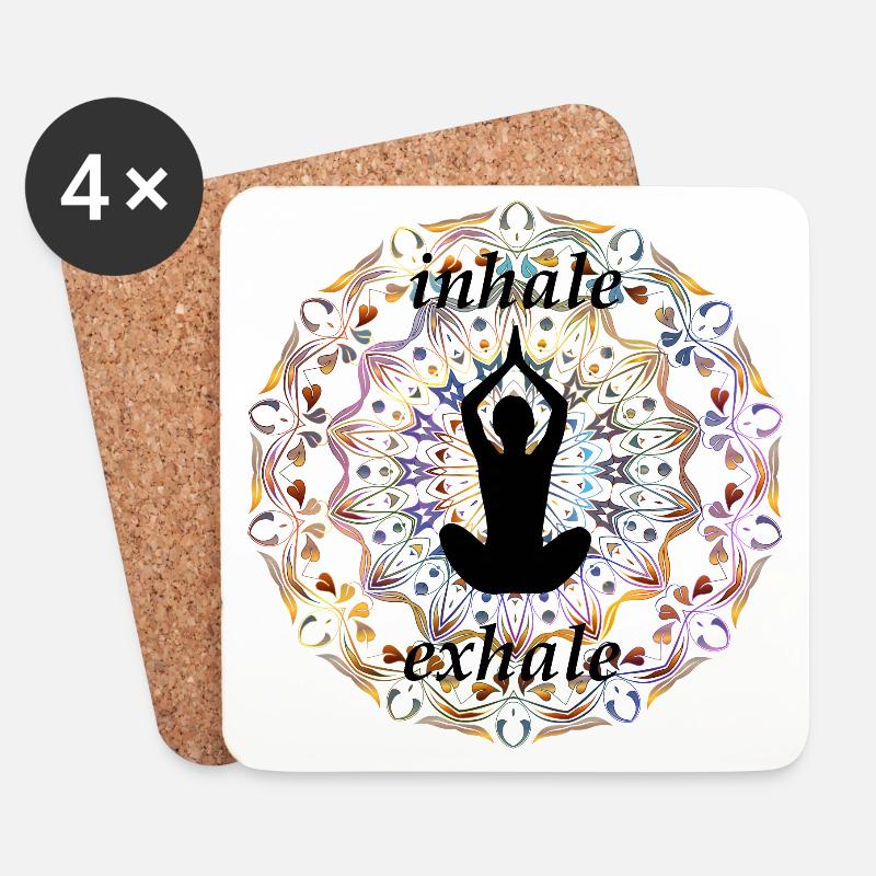 Inhale and Exhale - Untersetzer (4er-Set) - Weiß