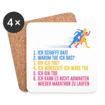 6 niveaux d’un coureur de marathon de course - Dessous de verre (lot de 4) - blanc - Devant