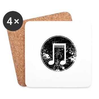 instruments de musique - Dessous de verre (lot de 4) - blanc - Devant