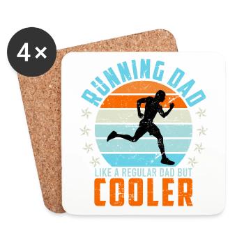 Running Dad Dad Gift Saying Marathon Run - Coasters (set of 4) - white - Front