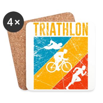 Vintage Triathlon Triathletes Gift Endurance - Coasters (set of 4) - white - Front