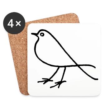 Just a bird - Coasters (set of 4) - white - Front