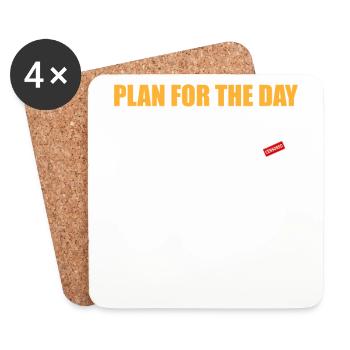 Plan for the day Kaffee Grillen Bier Beischlaf - Untersetzer (4er-Set) - Weiß - Vorne