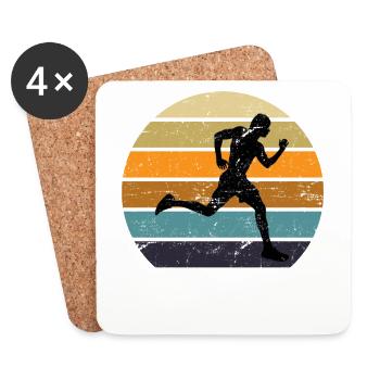 Marathon Vintage Run Gift Running Motif - Coasters (set of 4) - white - Front
