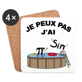 Je peux pas j'ai PiSin - Dessous de verre (lot de 4) - blanc - Devant