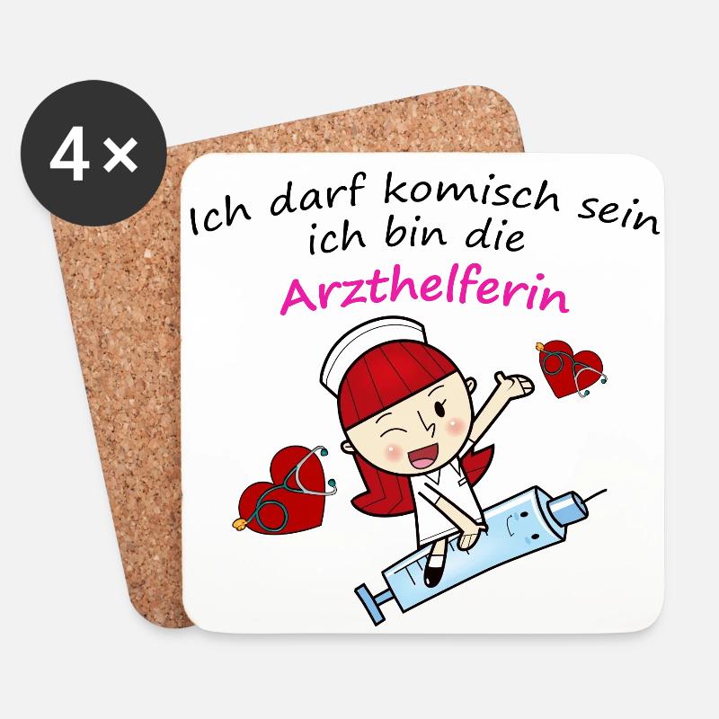arzthelferin - Untersetzer (4er-Set) - Weiß