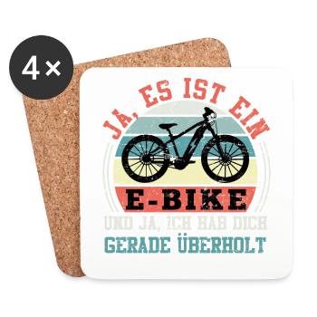 Das ist ein E-Bike das dich überholt Fahrrad - Untersetzer (4er-Set) - Weiß - Vorne