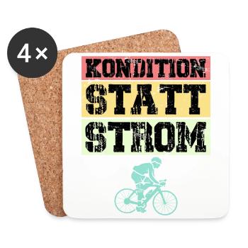 Radrennen Spruch Fahrradfahrer Fahrrad - Untersetzer (4er-Set) - Weiß - Vorne