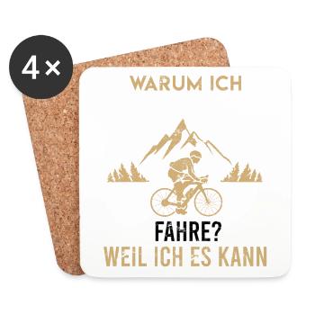 Warum ich ohne Akku fahre? Weil es es kann - Untersetzer (4er-Set) - Weiß - Vorne
