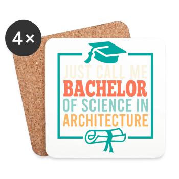 Bachelor of Science in Architecture Degree 2021 - Coasters (set of 4) - white - Front
