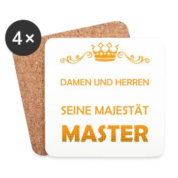 Master Abschluss 2021 lustiger Spruch Absolventen - Untersetzer (4er-Set) - Weiß - Vorne