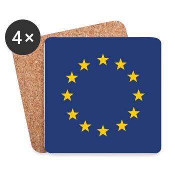 European Flag Gift - EU European Union Flag Gift - Coasters (set of 4) - white - Front