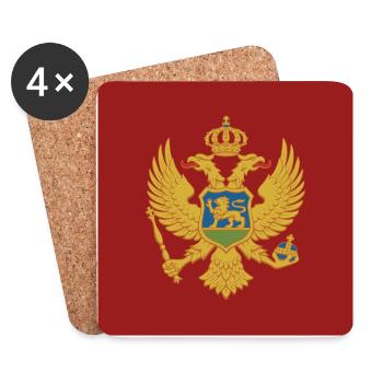 Montenegro Flagge, montenegrinische patriotische Geschenk - Untersetzer (4er-Set) - Weiß - Vorne