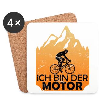 Fahrrad in den Bergen Mountainbike bin der Motor - Untersetzer (4er-Set) - Weiß - Vorne