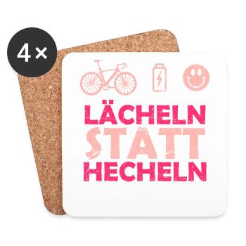 E-Bike Geschenk Frauen Damen Spruch - Untersetzer (4er-Set) - Weiß - Vorne