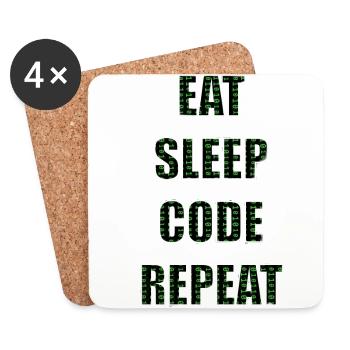 Programmers Programming Programming Code - Coasters (set of 4) - white - Front