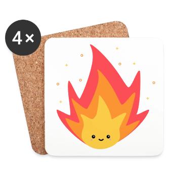 Flame | Feuer | Feuer - Untersetzer (4er-Set) - Weiß - Vorne