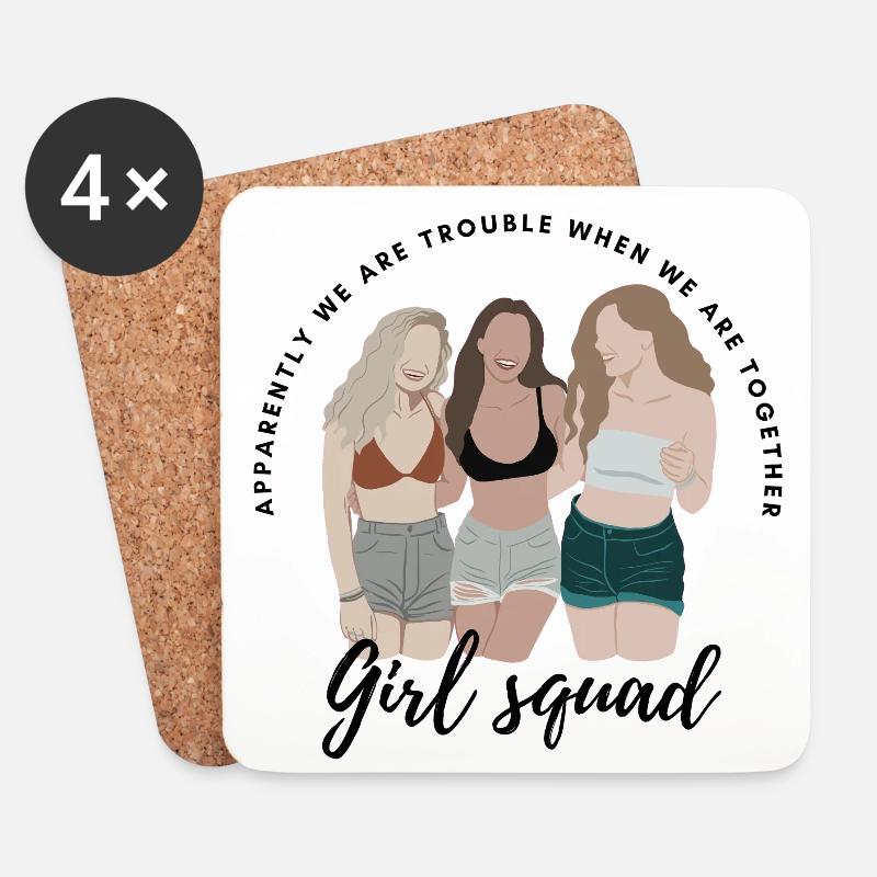 Girl Squad - Untersetzer (4er-Set) - Weiß