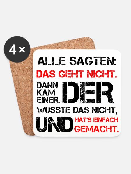 Alle sagten das geht nicht - Untersetzer (4er-Set) - Weiß