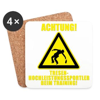Tresen Hochleistung Saufen Bier Suff Lustig Alk - Untersetzer (4er-Set) - Weiß - Vorne