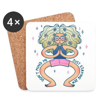 Yoga girl - Dessous de verre (lot de 4) - blanc - Devant