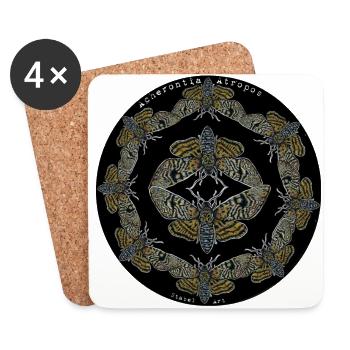 death's head moth - Coasters (set of 4) - white - Front