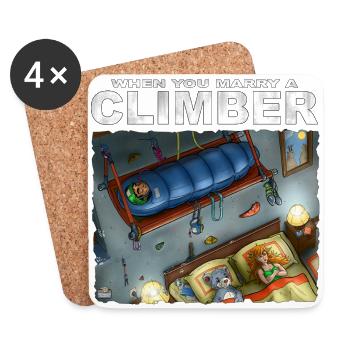 Lorsque vous vous mariez A Climber - Dessous de verre (lot de 4) - blanc - Devant